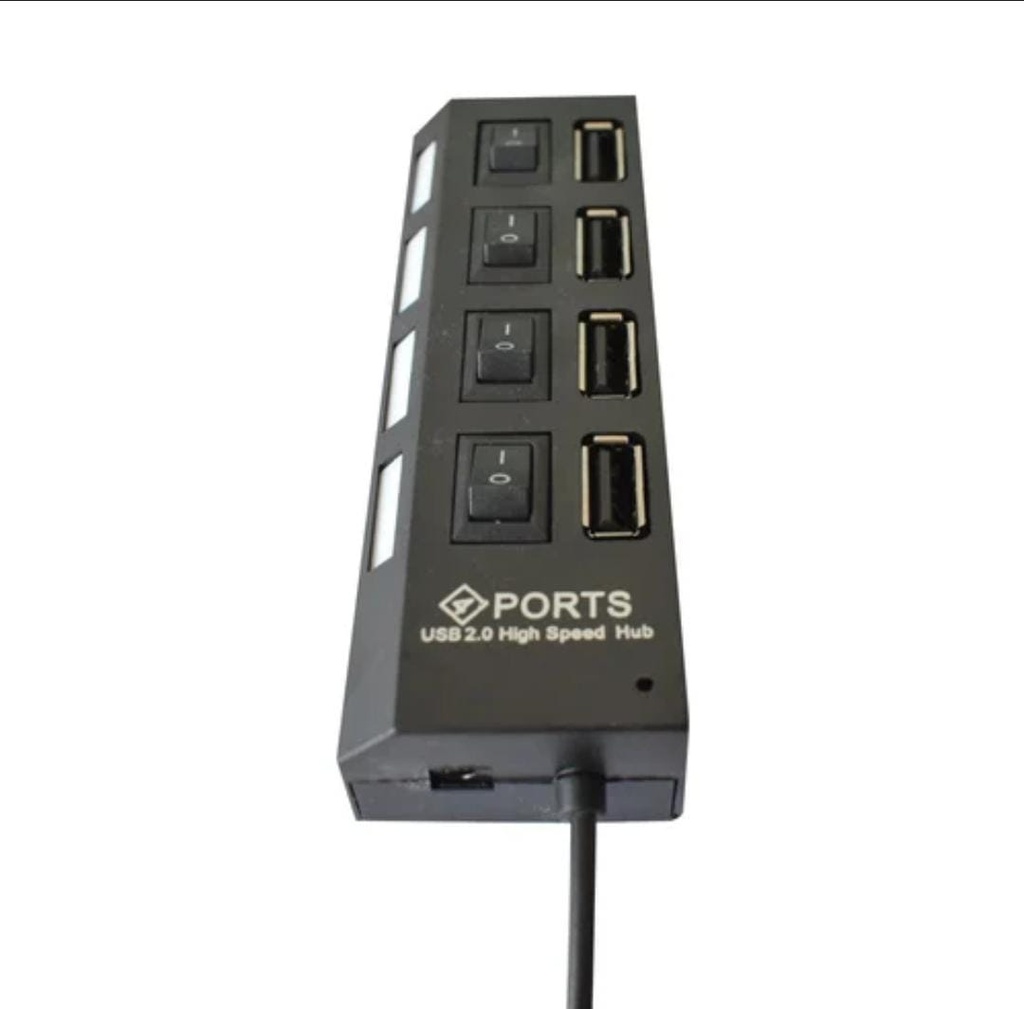 4-Port USB 2.0 Hub with On/Off Switches