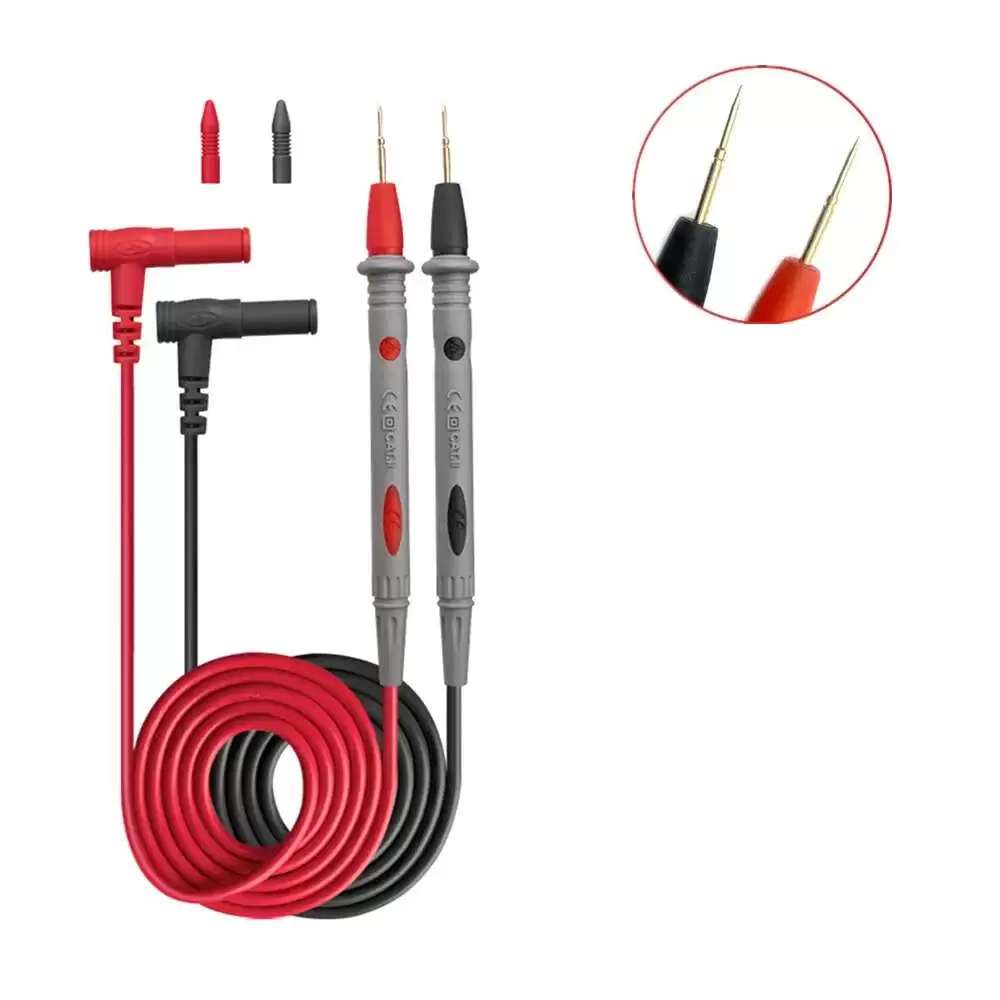 Multimeter/AVO Probes With Thin Pins Compatible With Breadboard Holes