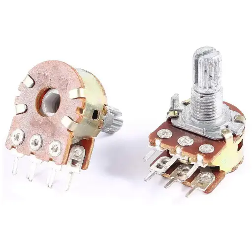 Dual Metal Potentiometer 20K Ohm 6-Pin 