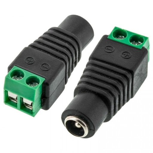 Female DC Power Plug to 2-Pin Screw Terminal