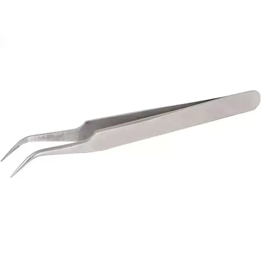 STAINLESS Non-Magnetic Curved Tweezers 